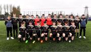 15 March 2023; The Holy Rosary College Mountbellew squad before the FAI Schools Dr Tony O'Neill Senior National Cup Final match between Holy Rosary College Mountbellew and Wexford CBS at AUL Complex in Clonshaugh, Dublin. Photo by Piaras Ó Mídheach/Sportsfile