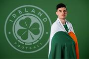 19 March 2023; John Egan poses for a portrait during a Republic of Ireland squad portrait session at Castleknock Hotel in Dublin. Photo by Stephen McCarthy/Sportsfile