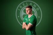 19 March 2023; Evan Ferguson poses for a portrait during a Republic of Ireland squad portrait session at Castleknock Hotel in Dublin. Photo by Stephen McCarthy/Sportsfile