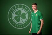 19 March 2023; Evan Ferguson poses for a portrait during a Republic of Ireland squad portrait session at Castleknock Hotel in Dublin. Photo by Stephen McCarthy/Sportsfile