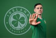 19 March 2023; Josh Cullen poses for a portrait during a Republic of Ireland squad portrait session at Castleknock Hotel in Dublin. Photo by Stephen McCarthy/Sportsfile