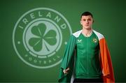 19 March 2023; Jason Knight poses for a portrait during a Republic of Ireland squad portrait session at Castleknock Hotel in Dublin. Photo by Stephen McCarthy/Sportsfile