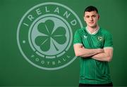 19 March 2023; Jason Knight poses for a portrait during a Republic of Ireland squad portrait session at Castleknock Hotel in Dublin. Photo by Stephen McCarthy/Sportsfile