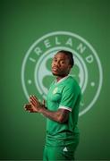 19 March 2023; Michael Obafemi poses for a portrait during a Republic of Ireland squad portrait session at Castleknock Hotel in Dublin. Photo by Stephen McCarthy/Sportsfile