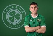 19 March 2023; Dara O'Shea poses for a portrait during a Republic of Ireland squad portrait session at Castleknock Hotel in Dublin. Photo by Stephen McCarthy/Sportsfile