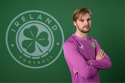 19 March 2023; Goalkeeper Caoimhin Kelleher poses for a portrait during a Republic of Ireland squad portrait session at Castleknock Hotel in Dublin. Photo by Stephen McCarthy/Sportsfile
