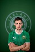 19 March 2023; Jayson Molumby poses for a portrait during a Republic of Ireland squad portrait session at Castleknock Hotel in Dublin. Photo by Stephen McCarthy/Sportsfile