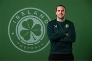 19 March 2023; Coach John O'Shea poses for a portrait during a Republic of Ireland squad portrait session at Castleknock Hotel in Dublin. Photo by Stephen McCarthy/Sportsfile