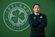 19 March 2023; Sam Rice, athletic therapist, poses for a portrait during a Republic of Ireland squad portrait session at Castleknock Hotel in Dublin. Photo by Stephen McCarthy/Sportsfile