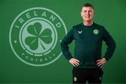 19 March 2023; Manager Stephen Kenny poses for a portrait during a Republic of Ireland squad portrait session at Castleknock Hotel in Dublin. Photo by Stephen McCarthy/Sportsfile