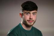21 March 2023; Sean Roughan poses for a portrait during a Republic of Ireland U21's media conference at Carlton Hotel Blanchardstown in Dublin. Photo by Stephen McCarthy/Sportsfile