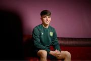 21 March 2023; Andrew Moran poses for a portrait during a Republic of Ireland U21's media conference at Carlton Hotel Blanchardstown in Dublin. Photo by Stephen McCarthy/Sportsfile