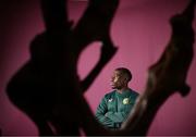 21 March 2023; Festy Ebosele poses for a portrait during a Republic of Ireland U21's media conference at Carlton Hotel Blanchardstown in Dublin. Photo by Stephen McCarthy/Sportsfile