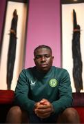 21 March 2023; Festy Ebosele poses for a portrait during a Republic of Ireland U21's media conference at Carlton Hotel Blanchardstown in Dublin. Photo by Stephen McCarthy/Sportsfile