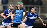 19 March 2023; Fergal Whitely of Dublin in action against Donnchadh Hartnett of Laois during the Allianz Hurling League Division 1 Group B match between Dublin and Laois at Parnell Park in Dublin. Photo by Sam Barnes/Sportsfile