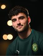 21 March 2023; Tom Cannon poses for a portrait during a Republic of Ireland U21's media conference at Carlton Hotel Blanchardstown in Dublin. Photo by Stephen McCarthy/Sportsfile