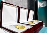 22 March 2023; A general view of the winners medals before the Volunteers in Sport Awards at The Crowne Plaza in Blanchardstown, Dublin. Photo by Sam Barnes/Sportsfile