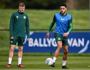 21 March 2023; Andrew Omobamidele during a Republic of Ireland training session at the FAI National Training Centre in Abbotstown, Dublin. Photo by Stephen McCarthy/Sportsfile