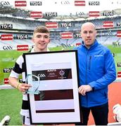 17 March 2023; Rory Glynn of St. Kieran's College receives his man of the match award after the Masita GAA Post Primary Schools Croke Cup Final match between St. Kieran's College Kilkenny and Presentation College Athenry at Croke Park in Dublin. Photo by Stephen Marken/Sportsfile