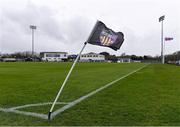 22 March 2023; A corner flag flying in strong wind before the UEFA European Under-19 Championship Elite Round match between Republic of Ireland and Slovakia at Ferrycarrig Park in Wexford. Photo by Piaras Ó Mídheach/Sportsfile