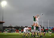 19 March 2023; Lewis Chessum of England in action against Conor O’Tighearnaigh of Ireland during the U20 Six Nations Rugby Championship match between Ireland and England at Musgrave Park in Cork. Photo by David Fitzgerald/Sportsfile