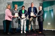 22 March 2023; In attendance during the Volunteers in Sport Awards are, from left, Federation of Irish Sport Chairperson Clare McGrath, Jean Courtney from  Killarney Valley AC, Kerry, Collette Riordan from West Muskerry AC, Cork, Paul McGibney from Kilrush Basketball Club, Clare, and Head of Sport, Louth Sports Partnership and Louth County Council, Graham Russell, at The Crowne Plaza in Blanchardstown, Dublin. Photo by Sam Barnes/Sportsfile