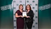22 March 2023; Award winner Sally Rafferty from St Brenda's Camogie Club, Armagh, left, and Kathleen O'Hare during the Volunteers in Sport Awards at The Crowne Plaza in Blanchardstown, Dublin. Photo by Sam Barnes/Sportsfile