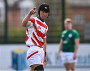 22 March 2023; Shutaro Nishi of Japan during the Under-19 Rugby International match between Ireland and Japan at Lakelands Park in Dublin. Photo by Harry Murphy/Sportsfile