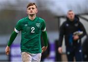 22 March 2023; Sam Curtis of Republic of Ireland after his side's defeat in the UEFA European Under-19 Championship Elite Round match between Republic of Ireland and Slovakia at Ferrycarrig Park in Wexford. Photo by Piaras Ó Mídheach/Sportsfile