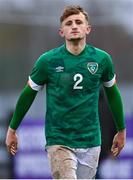 22 March 2023; Sam Curtis of Republic of Ireland after his side's defeat in the UEFA European Under-19 Championship Elite Round match between Republic of Ireland and Slovakia at Ferrycarrig Park in Wexford. Photo by Piaras Ó Mídheach/Sportsfile