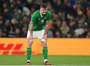 22 March 2023; Evan Ferguson of Republic of Ireland reacts during the international friendly match between Republic of Ireland and Latvia at Aviva Stadium in Dublin. Photo by Stephen McCarthy/Sportsfile