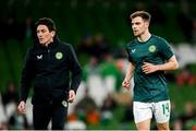 22 March 2023; Jayson Molumby of Republic of Ireland before the international friendly match between Republic of Ireland and Latvia at Aviva Stadium in Dublin. Photo by Stephen McCarthy/Sportsfile