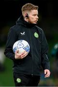 22 March 2023; Republic of Ireland athletic therapist Sam Rice before the international friendly match between Republic of Ireland and Latvia at Aviva Stadium in Dublin. Photo by Stephen McCarthy/Sportsfile