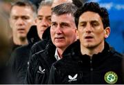 22 March 2023; Republic of Ireland manager Stephen Kenny alongside coach Keith Andrews, right, before the international friendly match between Republic of Ireland and Latvia at Aviva Stadium in Dublin. Photo by Brendan Moran/Sportsfile