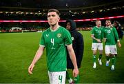 22 March 2023; Dara O'Shea of Republic of Ireland after the international friendly match between Republic of Ireland and Latvia at Aviva Stadium in Dublin. Photo by Stephen McCarthy/Sportsfile