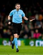 22 March 2023; Referee Andrei Chivulete during the international friendly match between Republic of Ireland and Latvia at Aviva Stadium in Dublin. Photo by Brendan Moran/Sportsfile
