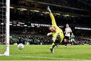 22 March 2023; Latvia goalkeeper Pavels Steinbors during the international friendly match between Republic of Ireland and Latvia at the Aviva Stadium in Dublin. Photo by Seb Daly/Sportsfile