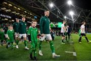 22 March 2023; Alan Browne of Republic of Ireland walks out before the international friendly match between Republic of Ireland and Latvia at Aviva Stadium in Dublin. Photo by Stephen McCarthy/Sportsfile