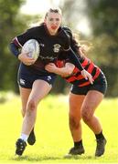 22 March 2023; Anna Mai O'Brien of Mercy Secondary School, Kilbeggan, Co Westmeath in action against St Mary's Edenderry, Co Offaly during a senior group match between Mercy Secondary School, Kilbeggan, Co Westmeath v St Mary's Edenderry, Co Offaly at the Leinster Rugby Girls x7s Finals Day at Cill Dara RFC in Kildare. Photo by Matt Browne/Sportsfile