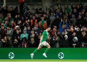 22 March 2023; Callum O'Dowda celebrates after scoring his side's first goal during the international friendly match between Republic of Ireland and Latvia at Aviva Stadium in Dublin. Photo by Michael P Ryan/Sportsfile