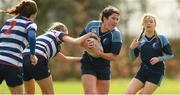 22 March 2023; Meabh Flood of Maynooth Education Campus during a senior group match between Loreto Secondary School, Navan, Co Meath v Maynooth Education Campus, Kildare at the Leinster Rugby Girls x7s Finals Day at Cill Dara RFC in Kildare. Photo by Matt Browne/Sportsfile