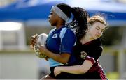 22 March 2023; Pamela Tohi of Ardgillan Community College, Balbriggan, Co Dublin, during a senior match between Mercy Secondary School, Kilbeggan, Co Westmeath v Ardgillan Community College, Balbriggan, Co Dublin at the Leinster Rugby Girls x7s Finals Day at Cill Dara RFC in Kildare. Photo by Matt Browne/Sportsfile