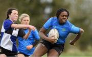 22 March 2023; Diana Izekor of Wilson Hospital, Westmeath during Group match Wilson Hospital, Westmeath v Dundalk Grammer School at the Leinster Rugby Girls x7s Finals Day at Cill Dara RFC in Kildare. Photo by Matt Browne/Sportsfile