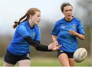 22 March 2023; Sinead Bowers of Wilson Hospital, Westmeath during Group match Wilson Hospital, Westmeath v Dundalk Grammer School at the Leinster Rugby Girls x7s Finals Day at Cill Dara RFC in Kildare. Photo by Matt Browne/Sportsfile