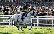 17 March 2023; Eldorado Allen, with Brendan Powell up, go to post for the Boodles Cheltenham Gold Cup during day four of the Cheltenham Racing Festival at Prestbury Park in Cheltenham, England. Photo by Harry Murphy/Sportsfile