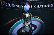 24 March 2023; A general view of the Guinness Six Nations trophy at the United Rugby Championship match between Leinster and DHL Stormers at the RDS Arena in Dublin. Photo by Tyler Miller/Sportsfile