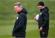 24 March 2023; Coach John O'Shea, right, and Manager Stephen Kenny during a Republic of Ireland training session at the FAI National Training Centre in Abbotstown, Dublin. Photo by Stephen McCarthy/Sportsfile