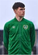 22 March 2023; Republic of Ireland goalkeeper Reece Byrne before the UEFA European Under-19 Championship Elite Round match between Republic of Ireland and Slovakia at Ferrycarrig Park in Wexford. Photo by Piaras Ó Mídheach/Sportsfile