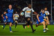 24 March 2023; Hacjivah Dayimani of DHL Stormers in action against Liam Turner of Leinster during the United Rugby Championship match between Leinster and DHL Stormers at the RDS Arena in Dublin. Photo by Tyler Miller/Sportsfile