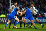 24 March 2023; Marvin Orie of DHL Stormers is tackled by Jordan Larmour, left, and Michael Ala'Alatoa of Leinster during the United Rugby Championship match between Leinster and DHL Stormers at the RDS Arena in Dublin. Photo by Tyler Miller/Sportsfile